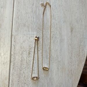 Kendra Scott Gold Necklace with Oval Pendant